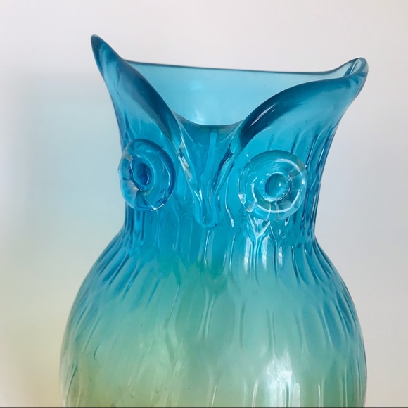 1970s Gradient Murano Glass Sculpted Owl Vase Vintage Excellent Condition! 14.5” - Picture 13 of 15